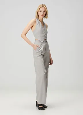 MM6 Maison Margiela Açık Gri Pilili Pantolon