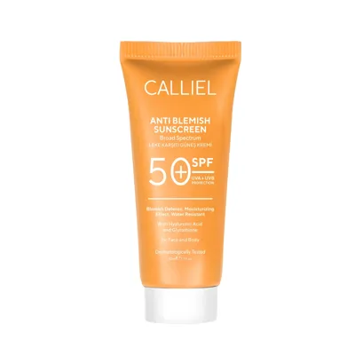 CALLİEL Leke Karşıtı Glutatyon Etkili Tüm Ciltler Için Yüksek Korumalı SPF50 Yüz Güneş Kremi 50 ml
