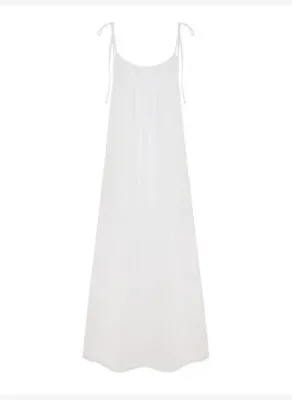 The Handloom Kaya Tie Strap Maxi Elbise - Beyaz 