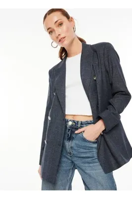 Fabrika Kruvaze Lacivert Kadın Blazer F3WL-CKT1