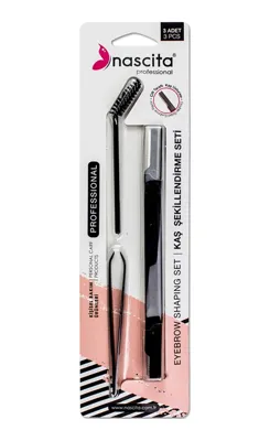 Nascita 3'lü Set Maskara Fırçası,cımbız,razor - 6 Adet Tarı