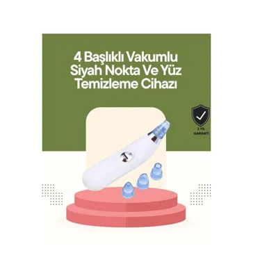 Trendexa Usb Destekli 4 Başlıklı Siyah Nokta Vakum Cihazı - Gözenek Temizleyici Ve Cilt Yenileyici Bakım Aleti
