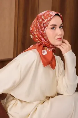 Silk Home Twill İpek Eşarp Botanical Kiremit