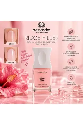 Alessandro Ridge Filler Tırnak Yüzeyi Düzleştirici ve Pürüz Giderici Bakım Bazı 10 ml 46-003