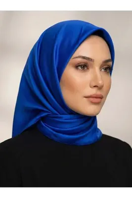 Armine İpek Eşarp - 9150D-83 - Sura - Saks Mavisi