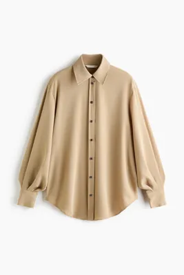 H&M Kabarık Kollu Oversize Gömlek