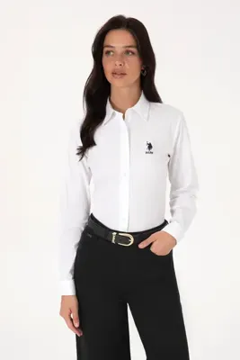 U.S. Polo Assn. Kadın Beyaz Uzun Kollu Basic Gömlek 50307989-VR013