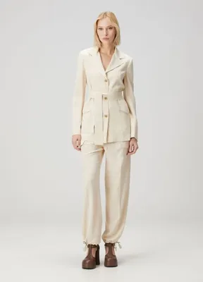 Etro Krem Büzgü Detaylı Pantolon