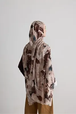 Modakaşmir Antique Rose Desen Nua Viskon Şal