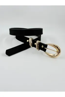 Pantastic Jeans 2.5 cm gold tokalı süet kemeri yeni sezon
