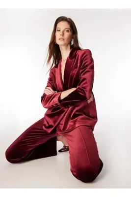 Fabrika Bordo Kadın Kruvaze Blazer F4WL-CKT0289