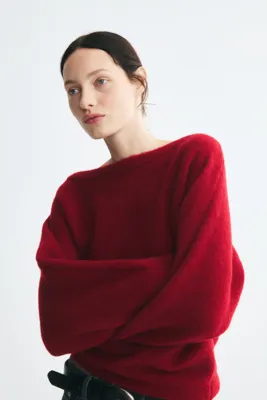 H&M Kayık Yakalı ve Tüylü Kazak