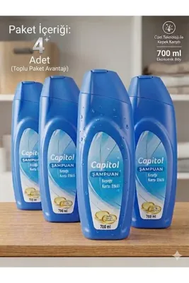 Capitol 4 adet Kepeğe Karşı Etkili Şampuan 700 ml Ekonomik paket