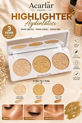 Acarlar Ticaret 3'lü Aydınlatıcı A Paleti - Highlighter