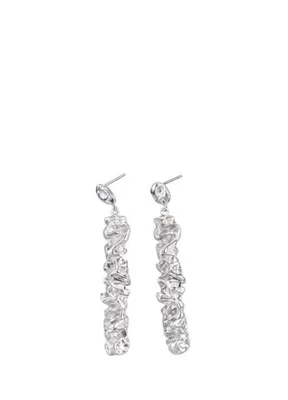 Linya Jewellery Sculptra Dokulu Uzun Kadın Gümüş Küpe
