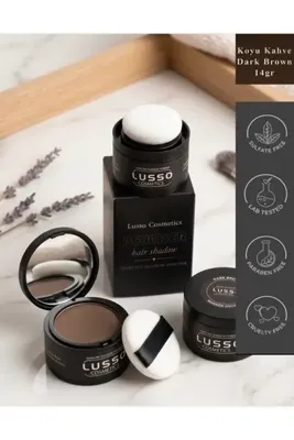 Lusso Cosmetics Suda Çıkmayan 14 Gr Saç Sakal Kaş Dolgunlaştırıcı Dip Boya Topik Pudra
