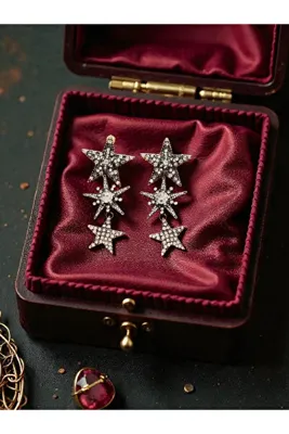 MIRADA JEWELRY Zirkon Taşlı Büyük Yıldız Küpe