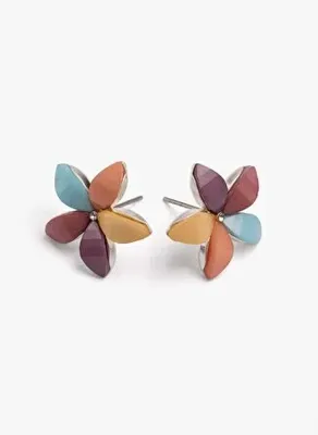 Parfois Çiçek Motifli Resin Küpe