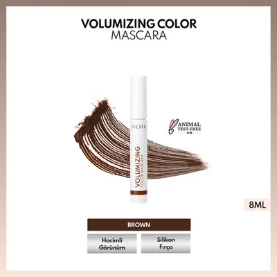 Note Cosmetics Note Volumizing Color Hacim ve Uzatma Etkili Renkli Tubing Maskara Kahverengi