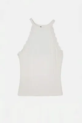 Drop by TrendyolMilla Beyaz Dantel Detaylı Kolsuz Bluz TDRSS26BZ00090