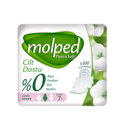 MOLPED Hijyenik Ped Ultra Pure & Soft Tekli Uzun 7'li