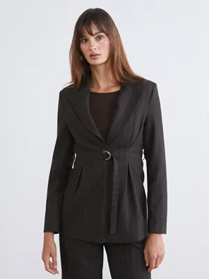 Soulife Çizgili Kadın Blazer Ceket