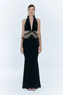 Nur Karaata Savoy Gown Elbise