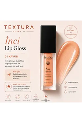 TEXTURA İnci Lip Gloss 01 Kavun| E Vitamini | Dudak Parlatıcısı | 6 ml
