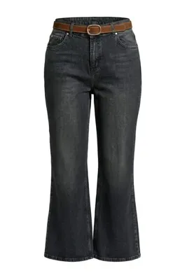 Trendyol Curve Antrasit Mavi Kahverengi Kemerli Az Esnek Normal Bel Bootcut Jeans TBBAW27CJ00037