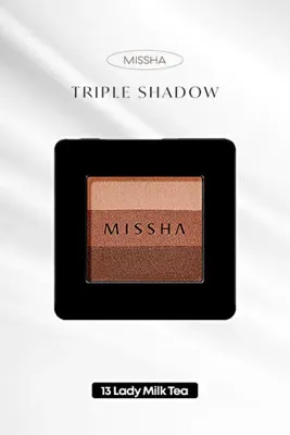 MISSHA Yumuşak Dokulu, Dökülme Yapmayan 3 Renkli Göz Farı Triple Shadow (No.13 Lady Milk Tea)