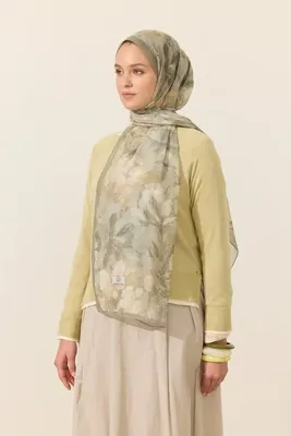 cs camellia scarf Aveline Soft Pamuk Şal - Çağla