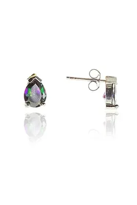 Söğütlü Silver Kadın Gümüş Mistik Taşlı Mini Damla Küpe Sgtl9164