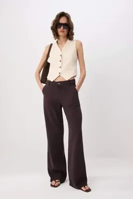 TRENDYOLMİLLA More Sustainable Kahverengi %100 Tencel™ Düşük Bel Wide Leg Jeans TWOSS23JE00219