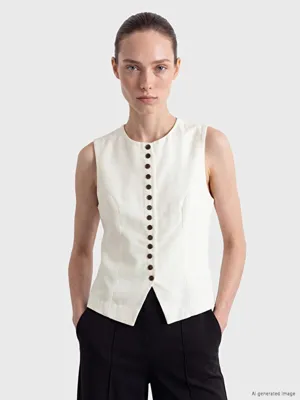 LCW Comfort Bisiklet Yaka Kadın Klasik Yelek