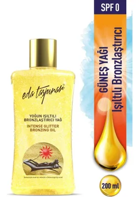 Eda Taşpınar Işıltılı Bronzlaştırıcı Güneş Yağı SPF 0 – Simli Bronzing Oil & Yoğun Bronzluk 200 ml