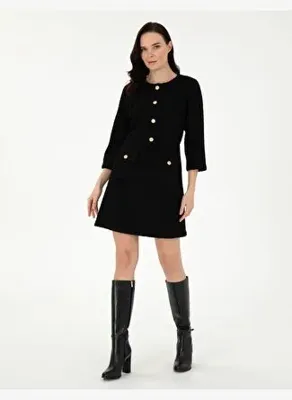 Pierre Cardin Siyah Regular Fit Dokuma Elbise50292218-VR046