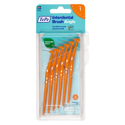 TePe Angle Saplı Arayüz Fırçası 0.45 mm Turuncu 6'lı Paket