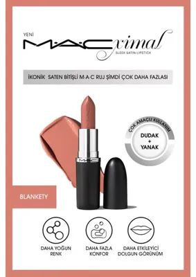 MAC ximal Sleek Satin Lipstick İkonik Saten Bitişli Ruj-BLANKETY 3.5GM
