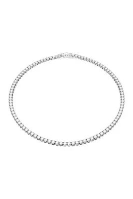 Swarovski Kolye Matrix Tennis Neclace, Round cut, White, Rhodium plated L 5681801