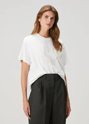 Givenchy Boxy Fit Beyaz Logolu T-shirt