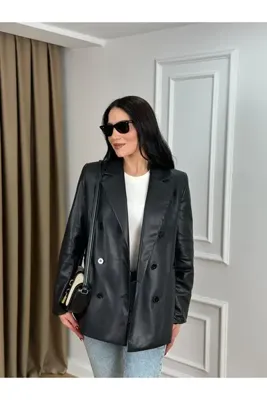 DISHI FASHİON Vatkalı Astarlı Deri Ceket SİYAH