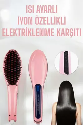 Viessmann Fön Etkili Saç Düzleştirici Tarak Yıpranma Karşıtı Döner Kablo Isı Ayarlı