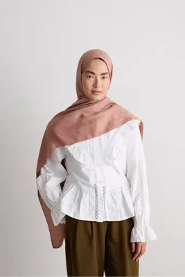 Modakaşmir Leaf Desen İpeksi Jakar Şal
