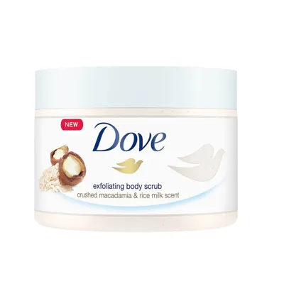 Dove Vücut Peelingi Macademia Fındığı & Pirinç Sütü 225 ml