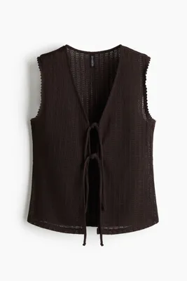 H&M Önü Bağcıklı Triko Üst