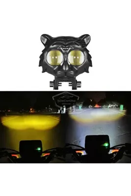 caralp Kedi Göz Sis Farı Çift Renk Sarı-Beyaz 9-60V Araç Motosiklet Off Road Led Lamba Delici Yayıcı Projek