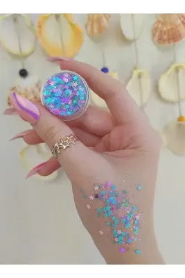 Serashine Glitter Jel Far Simli Far Blue Stars