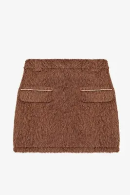 Quzu Kadin Kahve Cep Detaylı Mini Etek 26KETK01030-Kahve