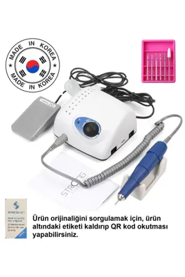 Nail Republic Strong 210 Freze Tırnak Törpü Makinesi 5 Elmas 1 Seramik Uç