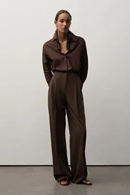 Mathilda Store Kadın Acı Kahve Limited Edition Bel Detaylı Pantolon
